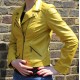 Biker Jacket Yellow Leather